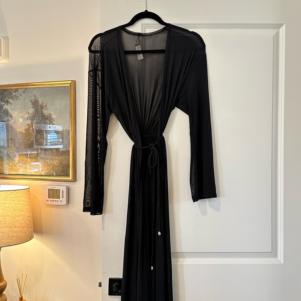 Fashion Nova Black Sheer Swim Coverup